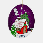Eerste Kerstmis in New Home Keramisch Ornament (Rechts)