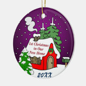 Eerste Kerstmis in New Home Keramisch Ornament (Links)