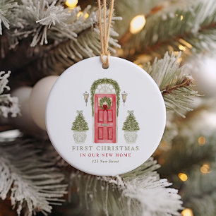 Eerste Kerstmis in New Home Keramisch Ornament