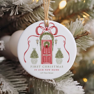Eerste Kerstmis in New Home Keramisch Ornament