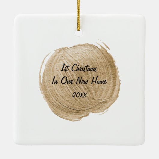 Eerste Kerstmis in New Home Keramisch Ornament (Achterkant)