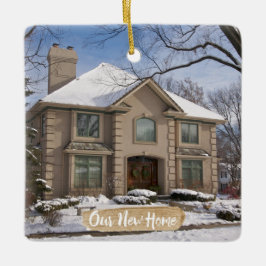 Eerste Kerstmis in New Home Keramisch Ornament