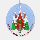 Eerste Kerstmis in New Home Keramisch Ornament (Links)