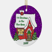 Eerste Kerstmis in New Home Keramisch Ornament (Rechts)