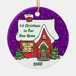 Eerste Kerstmis in New Home Keramisch Ornament