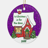 Eerste Kerstmis in New Home Keramisch Ornament (Links)