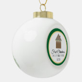 Eerste Kerstmis in New Home Keramische Bal Ornament (Links)
