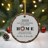 Eerste Kerstmis in New Home Krans met Foto Keramisch Ornament