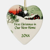 Eerste Kerstmis in New Home | Landenkool Keramisch Ornament (Rechts)