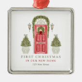 Eerste Kerstmis in New Home Metalen Ornament (Voorkant)