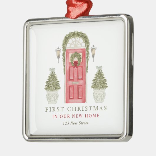 Eerste Kerstmis in New Home Metalen Ornament (Links)