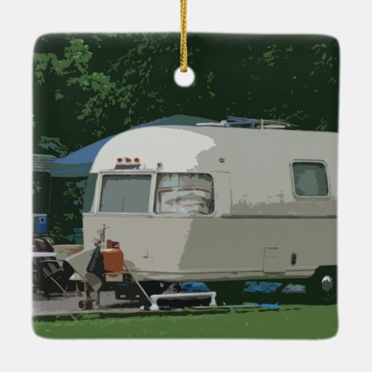 Eerste Kerstmis in New Home Old  Camper Keramisch Ornament (Achterkant)