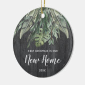 Eerste Kerstmis in New Home Persoonlijk gepersonal Keramisch Ornament (Links)