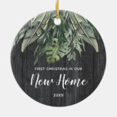 Eerste Kerstmis in New Home Persoonlijk gepersonal Keramisch Ornament (Achterkant)