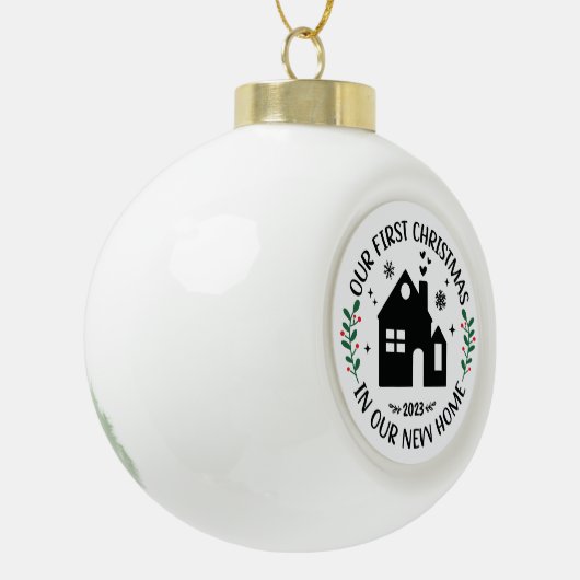 Eerste Kerstmis in New Home Persoonlijke Kerstmis Keramische Bal Ornament (Links)