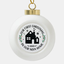 Eerste Kerstmis in New Home Persoonlijke Kerstmis Keramische Bal Ornament