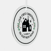 Eerste Kerstmis in New Home Persoonlijke Kerstmis Metalen Ornament (Voorkant Rechts)