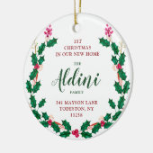 Eerste Kerstmis in New Home Persoonlijke Wreator Keramisch Ornament (Links)