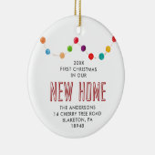 Eerste Kerstmis in New Home Specialized Baubles Keramisch Ornament (Rechts)