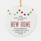 Eerste Kerstmis in New Home Specialized Baubles Keramisch Ornament (Voorkant)