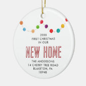Eerste Kerstmis in New Home Specialized Baubles Keramisch Ornament (Links)