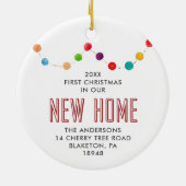 Eerste Kerstmis in New Home Specialized Baubles Keramisch Ornament (Achterkant)