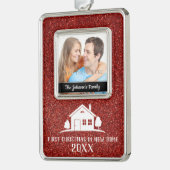 Eerste Kerstmis in New Home Verzilverd Omlijst Ornament (Links)