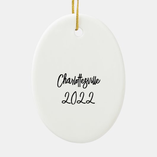 Eerste Kerstmis in New House Keramisch Ornament (Achterkant)