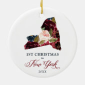 Eerste Kerstmis in New York, persoonlijke NYC-staa Keramisch Ornament (Achterkant)