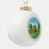 Eerste Kerstmis in nieuw huis Keramische Bal Ornament (Links)