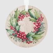 Eerste Kerstmis in Nieuw Huis Rustiek Faux Wood - Ornament (achterkant)