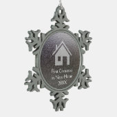 Eerste Kerstmis in nieuw huis Tin Sneeuwvlok Ornament (Links)