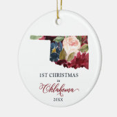 Eerste Kerstmis in Oklahoma, OK gepersonaliseerde  Keramisch Ornament (Links)
