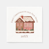 Eerste Kerstmis in ons New Home Gingerbrood House Servet (Voorkant)
