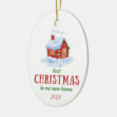 Eerste Kerstmis in ons New Home Keepomwille House Keramisch Ornament (Links)