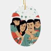 Eerste Kerstmis in ons New Home Keepomwille House Keramisch Ornament (Achterkant)