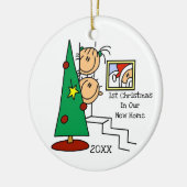 Eerste Kerstmis in ons New Home Personalized Ormen Keramisch Ornament (Links)