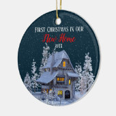 Eerste Kerstmis in ons New Home Winter Wonderland Keramisch Ornament (Links)