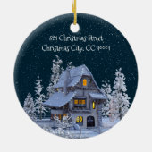 Eerste Kerstmis in ons New Home Winter Wonderland Keramisch Ornament (Achterkant)