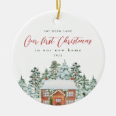 Eerste Kerstmis in ons nieuwe adres en jaar Keramisch Ornament (Voorkant)