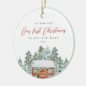 Eerste Kerstmis in ons nieuwe adres en jaar Keramisch Ornament (Links)