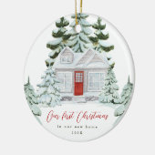 Eerste Kerstmis in ons nieuwe adres en jaar Keramisch Ornament (Links)