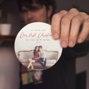 Eerste Kerstmis in ons nieuwe adres Foto Zandsteen Onderzetter