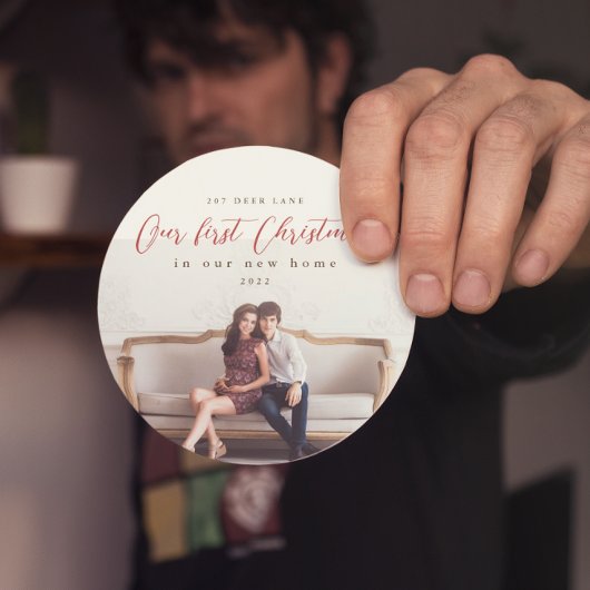 Eerste Kerstmis in ons nieuwe adres Foto Zandsteen Onderzetter