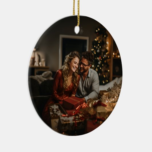 Eerste Kerstmis in ons nieuwe appartement Keramisch Ornament (Rechts)