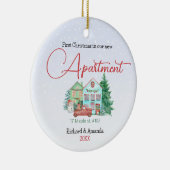 Eerste Kerstmis in ons nieuwe appartement mint aqu Keramisch Ornament (Rechts)