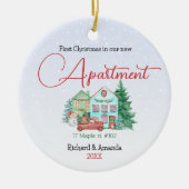 Eerste Kerstmis in ons nieuwe appartement mint aqu Keramisch Ornament (Voorkant)