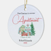 Eerste Kerstmis in ons nieuwe appartement mint aqu Keramisch Ornament (Links)
