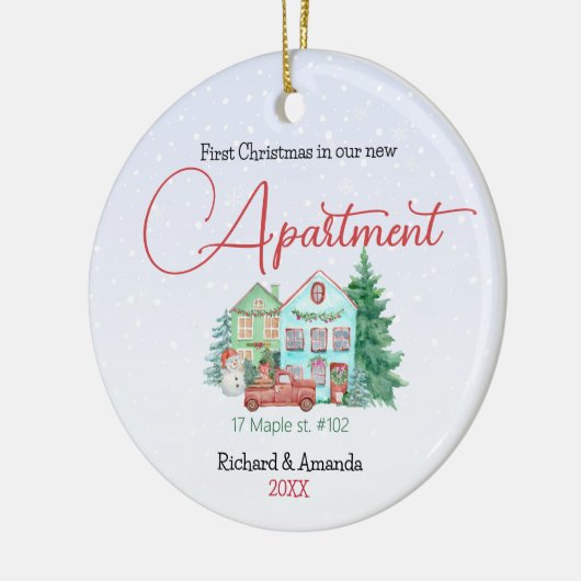 Eerste Kerstmis in ons nieuwe appartement mint aqu Keramisch Ornament (Links)