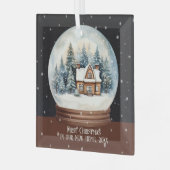 Eerste Kerstmis in ons nieuwe gepersonaliseerde hu Glas Ornament (Voorkant links)